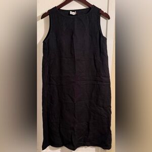 Eileen Fisher Classic Black Irish Linen Dress
